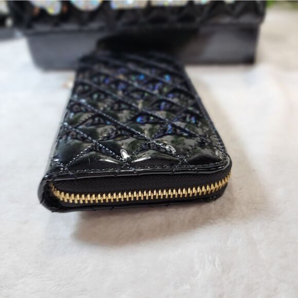 New Black Quilted Bag with Matching Wallet - Picture 15 of 17